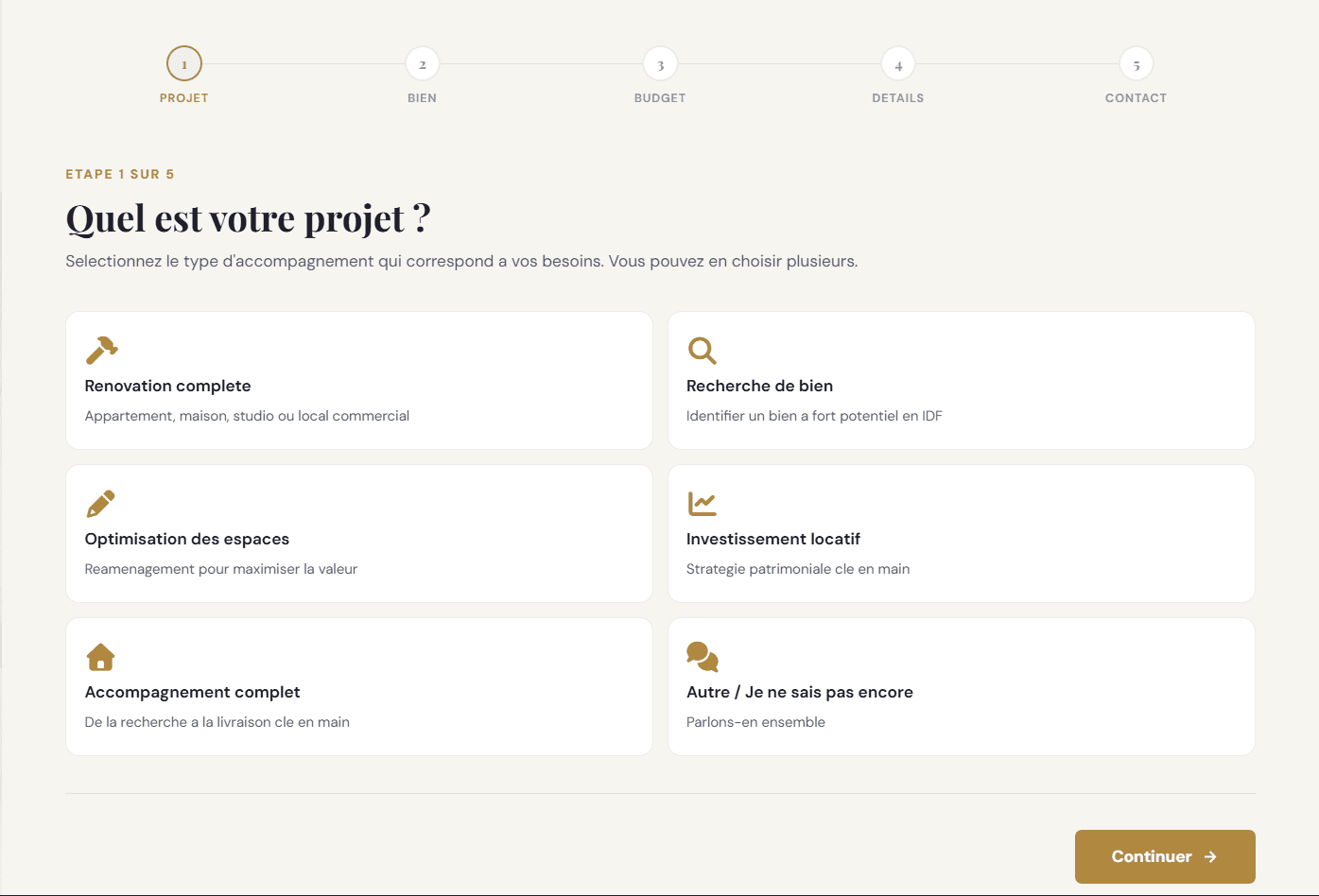 N-terre - Page de devis du site N-terre Rénovation développé par Elohim Warren