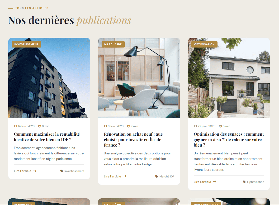 N-terre - Page des articles du site N-terre Rénovation développé par Elohim Warren